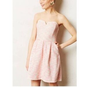 Anthropologie Moulinette Soeurs Pasteque Strapless Sparkle Tweed Dress